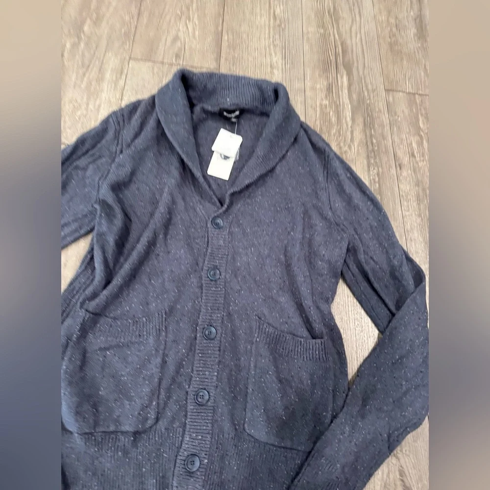 Treasure & Bond Men's Navy Speckled Cardigan